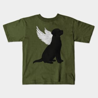 Black Labrador Retriever Guardian Angel Kids T-Shirt